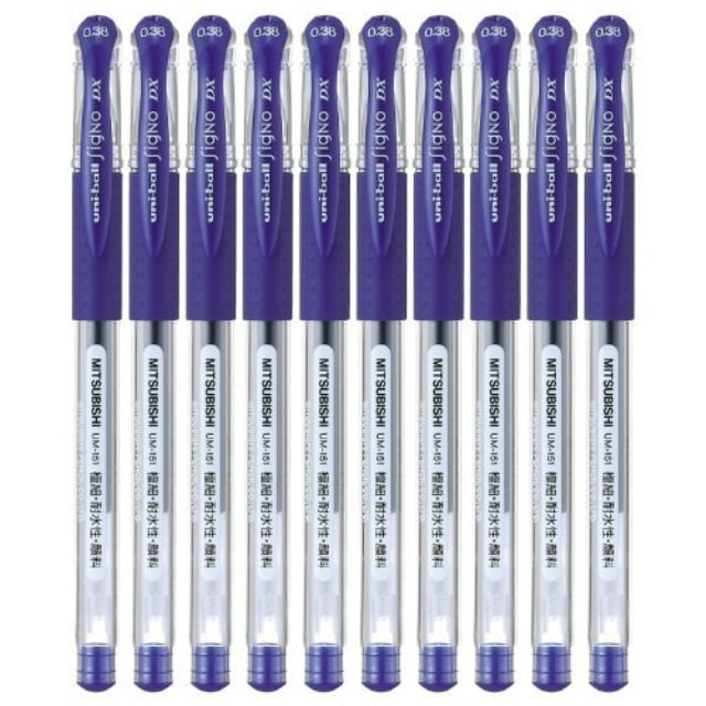 Set of 6 Uni-ball Signo DX UM-151 Gel Ink Pen 0.38 mm "Blue Black"