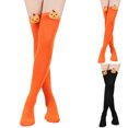 thumbnail image 4 of Xfvqtps Womens Thigh High Socks over the Knee Long Tube Cute Pumpkin Decoration Thick Warm Leg Warmers Black, 4 of 4