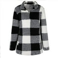 thumbnail image 7 of XuJwPNcy 1/4 Zip Sherpa Pullover Womens Plaid Long Sweatshirt Fuzzy Fleece Quarter Zip Pullover Oversized Zip up Clothes（Black,X-Large), 7 of 7