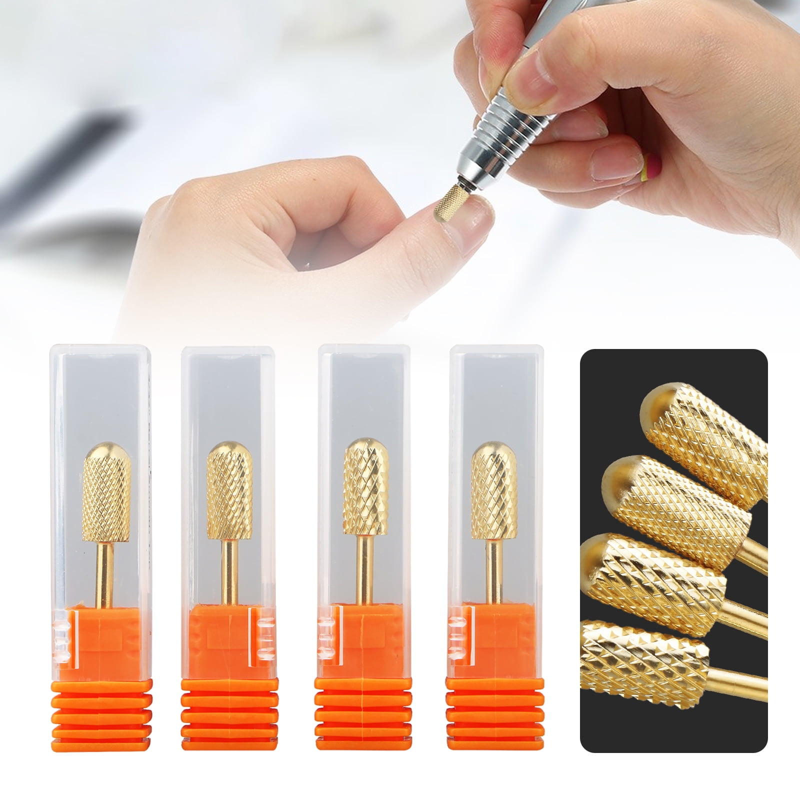 TSV Tungsten Carbide Nail Drill Bits Set 4Pcs Remove Acrylic Nail Polish Dipping Powder Extension Gel Images TSV Tungsten Carbide Nail Drill Bits Set 4Pcs Remove Acrylic Nail Polish Dipping Powder Extension Gel