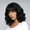 Black, variant on 14 Inch Short Bob Wavy Wig with Bangs for Women, Synthetic Fiber, Shoulder Length, Color Variants