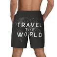 thumbnail image 4 of Balery Travel The World1 Mens Swim Trunks Swim Shorts for Men Quick Dry Inseam Beach Shorts with Compression Liner Pocket-XX-Large, 4 of 9