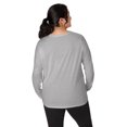 thumbnail image 3 of Hanes Women's Long Sleeve Scoop-Neck Cotton T-Shirt (Plus Size) Light Steel 1X, 3 of 6