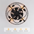 thumbnail image 3 of Garwarm 19.6 in. Black Caged Ceiling Fan with Lights and Remote, Farmhouse Flush Mount Ceiling Fan, Quiet Reversible DC Motor, Low Profile for Bedroom Living Room Kitchen, 3 of 19