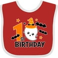 thumbnail image 3 of Inktastic 1st Birthday with Ghost and Bats Halloween Boys or Girls Baby Bib, 3 of 4