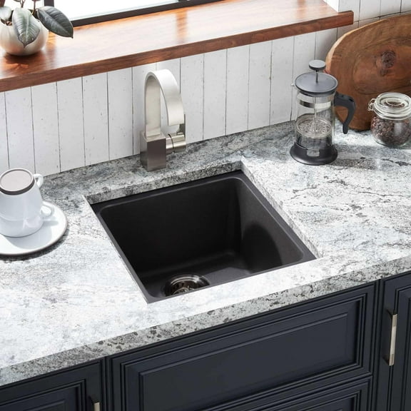 447410 Totten 17" Drop In Or Undermount Single Basin Granite Composite Prep Sink