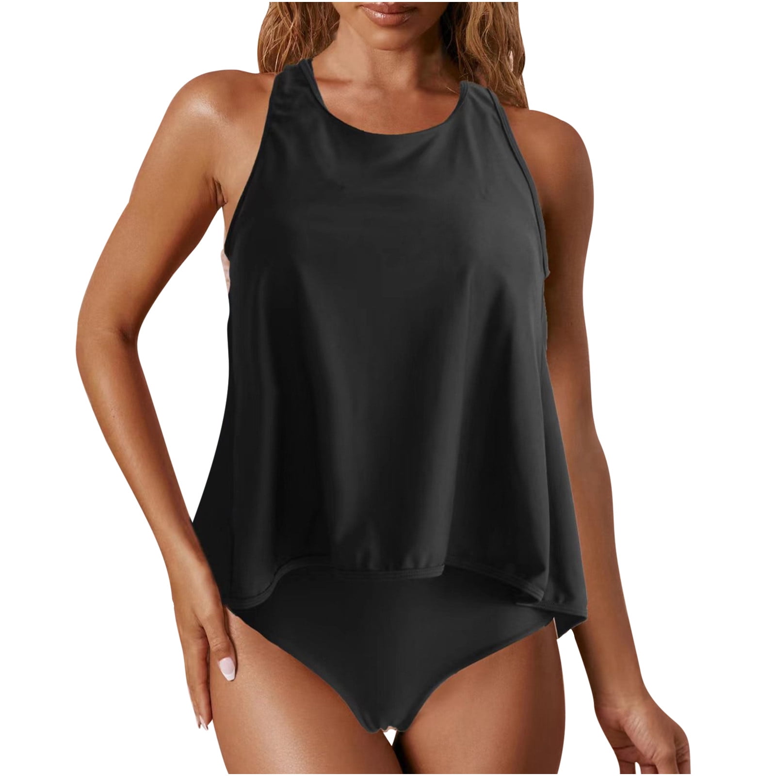 Womens Swimsuits Tummy Control Plus Size Swimsuit Coverup Split