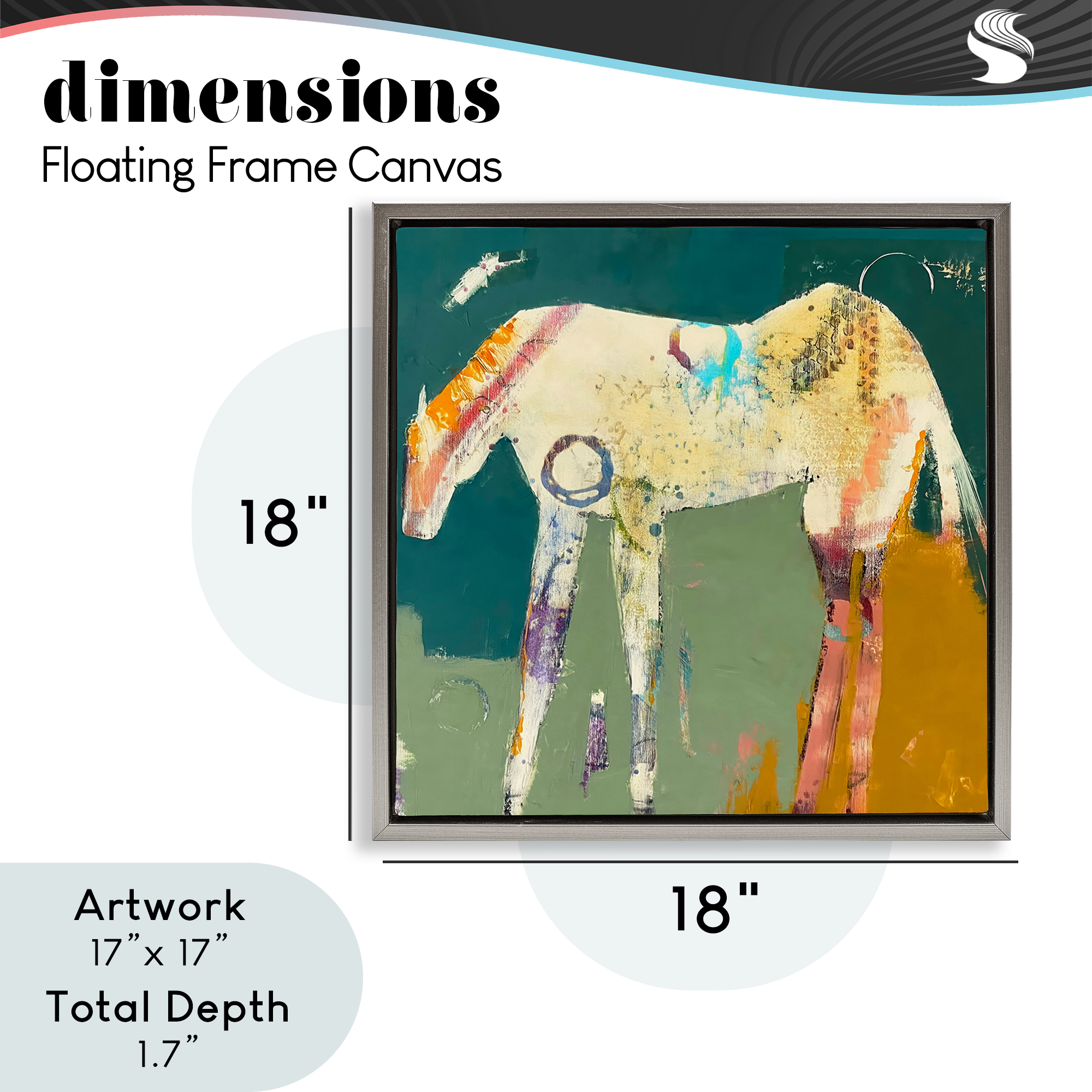 Into The Mystic Horse Gray Framed Floater Canvas Wall Art, design by Dianna Fritzler