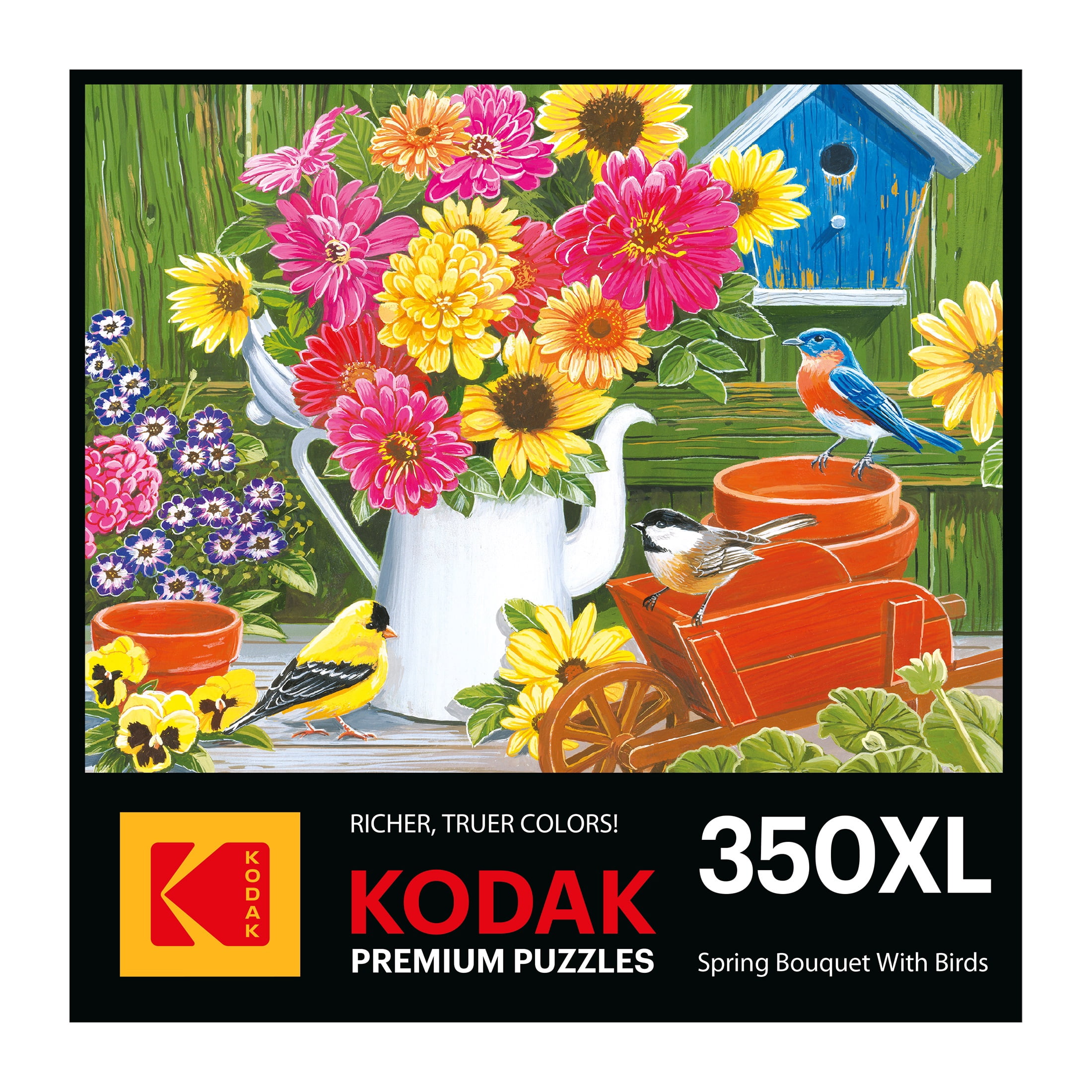 RoseArt Premium 350-Piece Spring Bouquet with Birds Adult Interlocking Puzzle