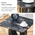 thumbnail image 3 of Rustic Farmhouse Accent End Table, Rectangle Tabletop Side Table Nightstand for Family, Dinning or Living Room, Marbling Finish, Modern, Black, 3 of 8