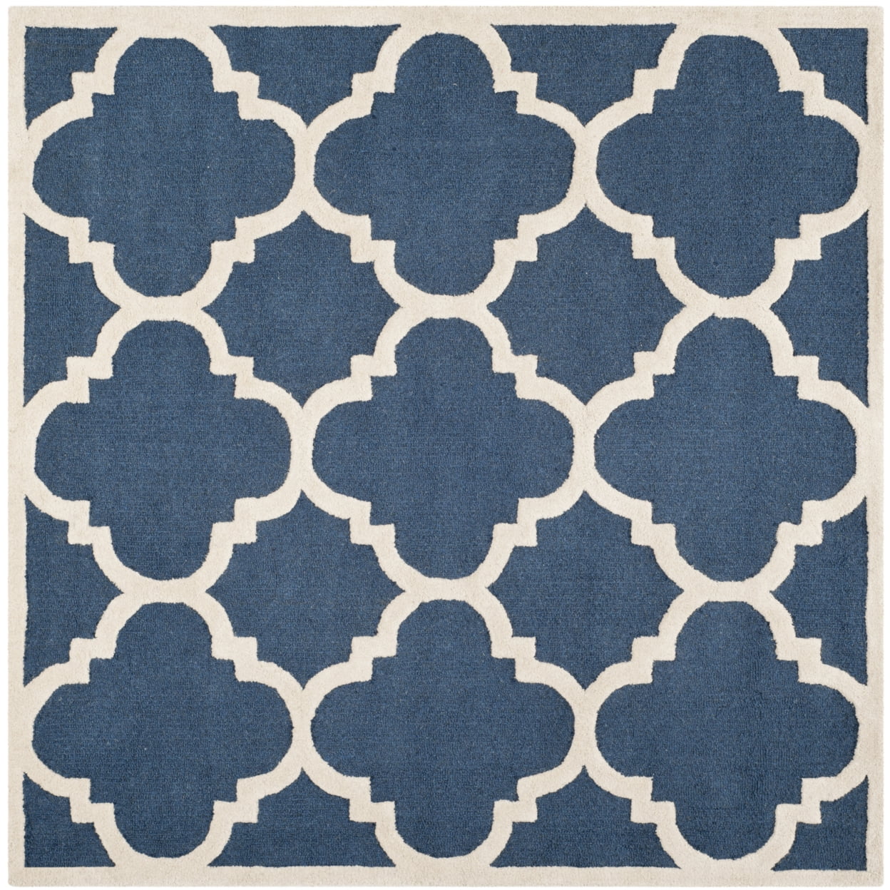 SAFAVIEH Cambridge Justine Geometric Wool Area Rug, Navy/Ivory, 8' x 10'