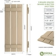 thumbnail image 2 of Ekena Millwork 17 1/2"W x 90"H Rustic Three Board Spaced Board-n-Batten Rough Cedar Faux Wood Shutters (Per Pair), Primed Tan, 2 of 11