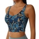 thumbnail image 2 of Fotbe Blue Leaves A Sujetador Deportivo Largo sin Aros para Mujer con Almohadillas y Soporte Medio, Transpirable y Absorbente, Camiseta Tipo Chaleco o Tank Top-Medium, 2 of 8