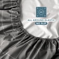 thumbnail image 5 of Bare Home Luxury 1800 Collection Fitted Sheet, Ultra-Soft, Deep Pocket, Twin, Grid - Gray/White, 5 of 6