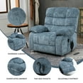 thumbnail image 4 of Large Electric Power Lift Recliner Chair with Heat & Massage, Dual Motor Infinite Position (Up to 350 LBS) with Power Remote, Medium-Firm & Heavy Duty (Blue), 4 of 9