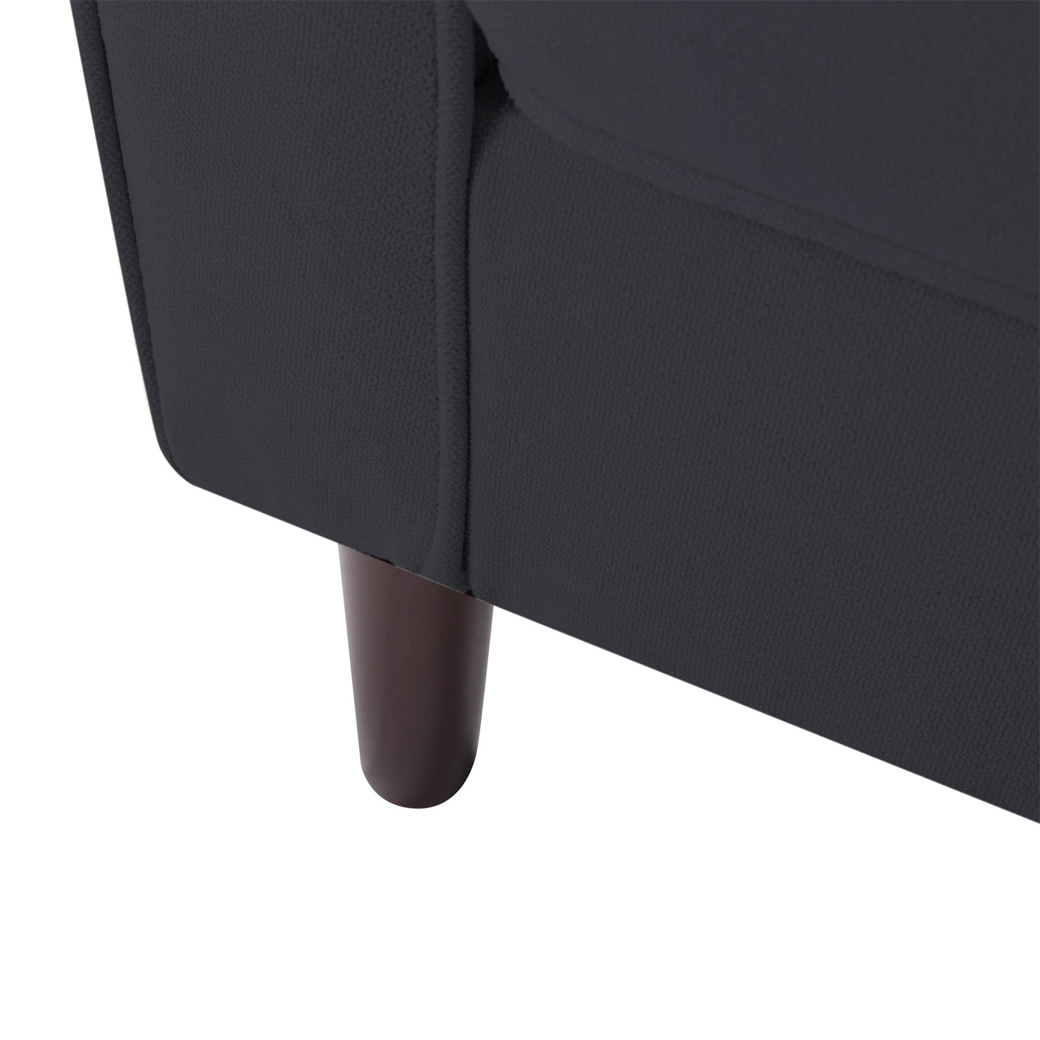 Resenkos 77" Upholstered Sofa Couch with Wood Leg, Square Arms and Tufted Back for Living Room, Bedroom, Apartment, Black Resenkos 77" Upholstered Sofa Couch with Wood Leg, Square Arms and Tufted Back for Living Room, Bedroom, Apartment, Black