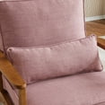thumbnail image 6 of UBesGoo Modern Upholstered Comfy Accent Chair, Line Fabric Armchair with Pillow, Reading Club Sofa Chair for Bedroom Living Room, Peach Pink, 6 of 11