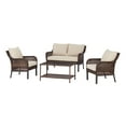 Mainstays Tuscany Ridge 4Piece Outdoor Conversation Set, Tan