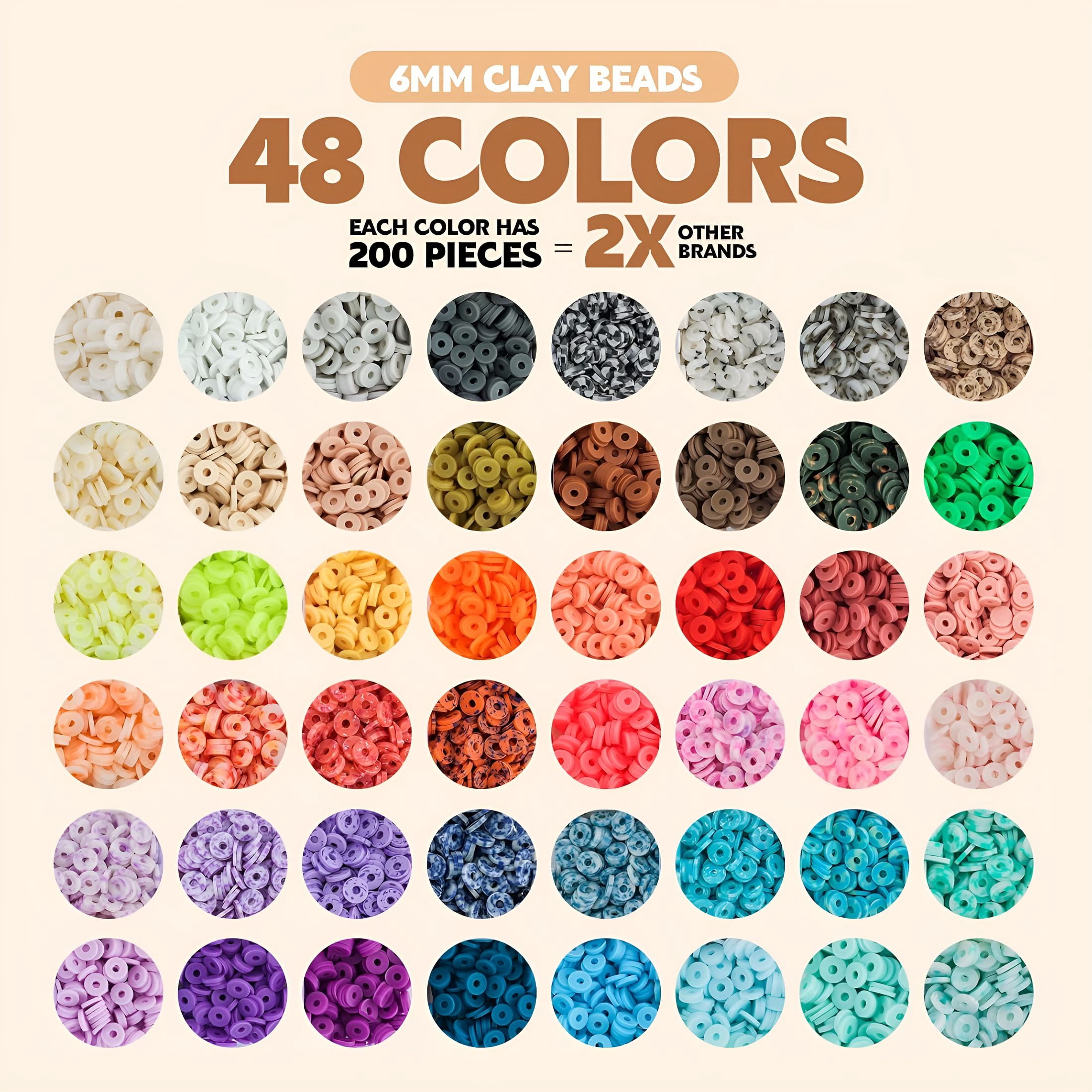 DESIGNICE Clay Beads 3 Boxes Bracelet Making Kit, 10500pcs Beads for Jewelry Making, Round Letter Beads with Charm and Elastic Strings, Friendship Bracelets Holiday Gifts for Girls Adults