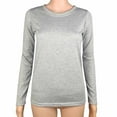 thumbnail image 2 of ZyeKqe Pajamas Tops for Women Long Sleeve Shirts Crewneck Sleepwear Comfy Loungewear Solid Color, 2 of 4