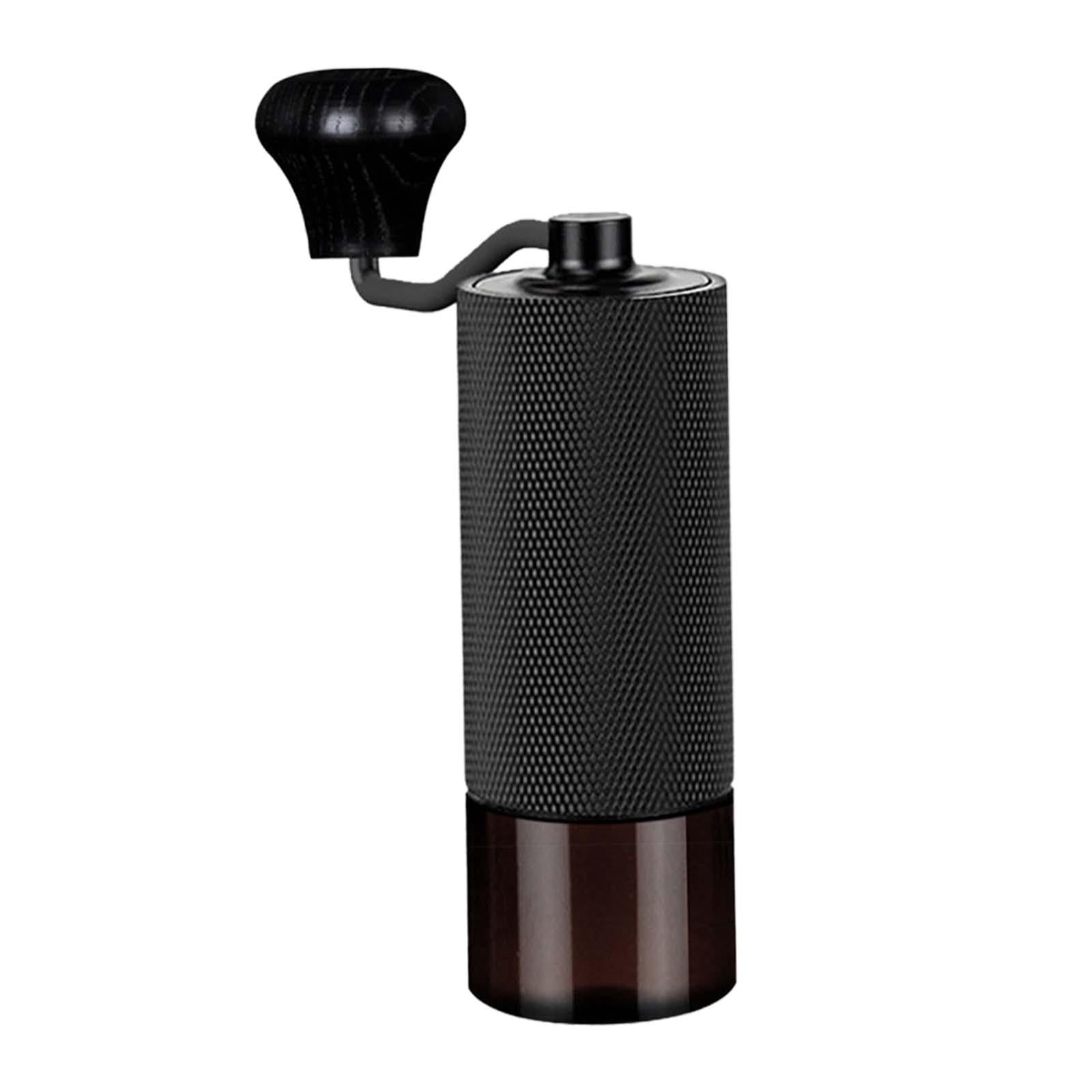 Fiocias Household Manual Coffee Grinder Adjustable Coarseness Settings Hand Crank Coffee Black