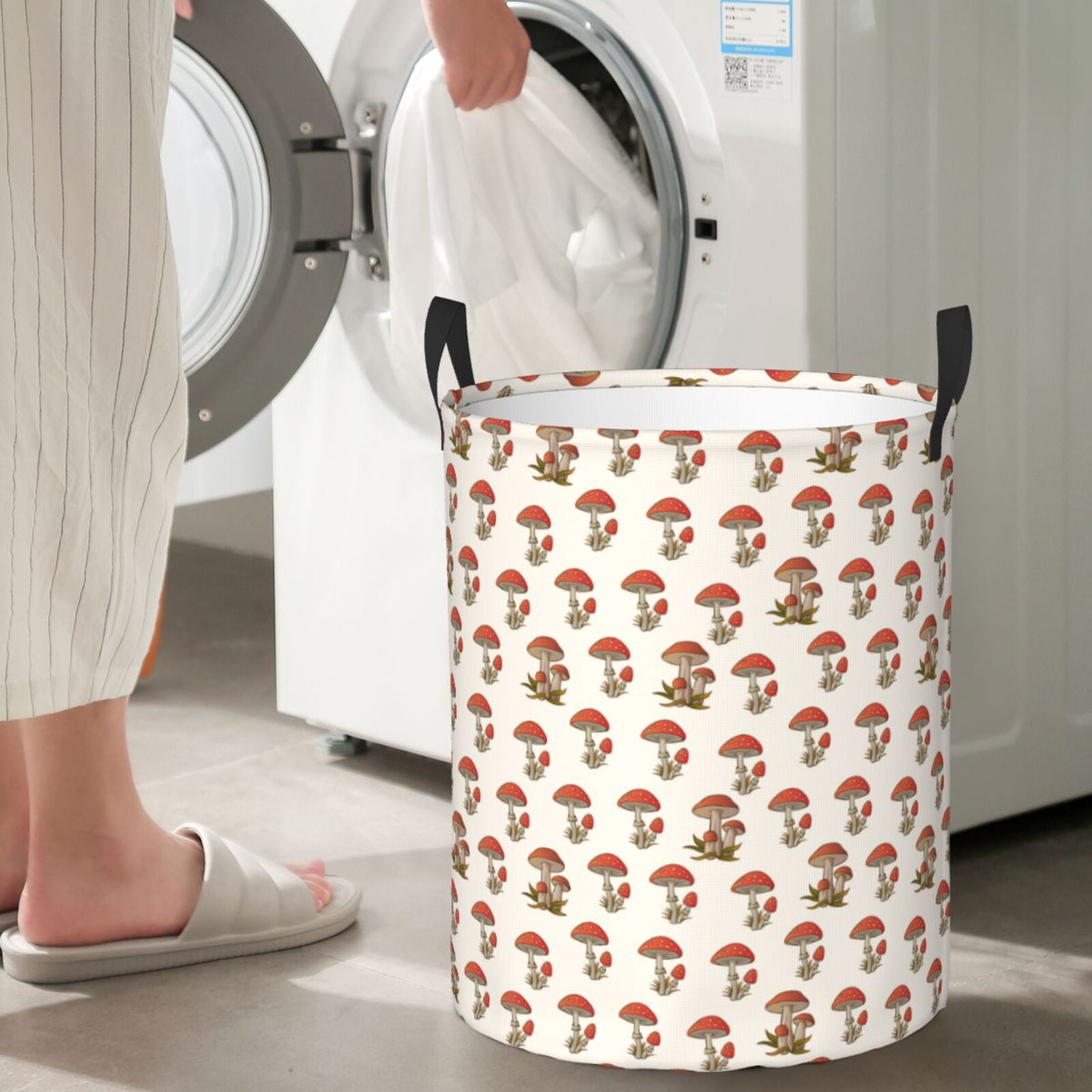 Large Laundry Basket with Handles - mushroom baby Kids Baby Dirty Clothes Laundry Hamper for Bedroom Aesthetic