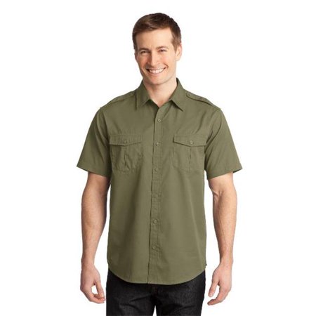 Discontinued Port Authority ® Stain-Release Short Sleeve Twill Shirt ...