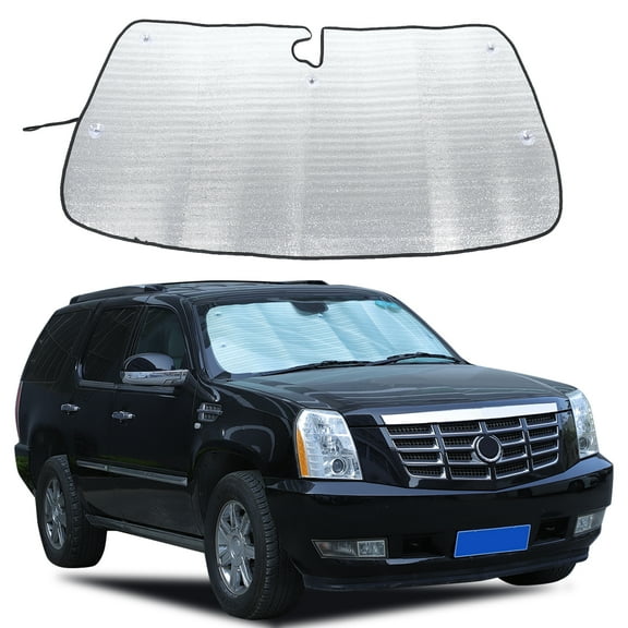 Windshield Sunshade for Cadillac Escalade 2007-2014 Accessories, Front Window Sun Shade, Foldable Reflective Sun Visor, Screen Shield Cover UV Blocker Protector HeatShield