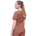 thumbnail image 2 of Adar Pro Scrubs For Women - Elevated V-Neck Scrub Top - P4212 - Heather Coffee - 3X, 2 of 7