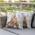 thumbnail image 4 of Happy Easter Bunny Pillow Covers 2 Pack Easter Brown Rabbit Spring Flowers Leaf Grey Buffalo Plaid Pillowcase Waterproof Outdoor Throw Pillow Cover for Patio Garden Square Cushion 16”x16”, 4 of 9
