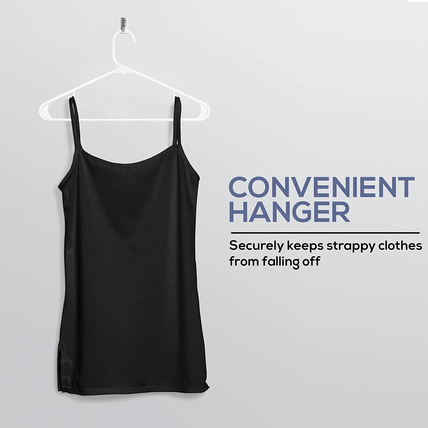 Plastic Hangers 50 Pack - Space Saving Clothes Hanger - Durable & Strong Closet Organizers and Storage with Built-in Strap Hooks - Essential for Shirts, Pants, Skirts & Coats (Aqua)
