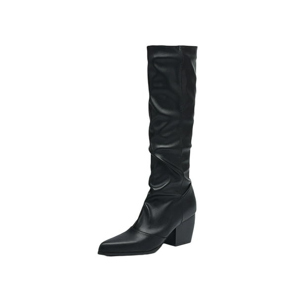 Black Women Boots With Side Zipper Comfortable For Easy On And Off