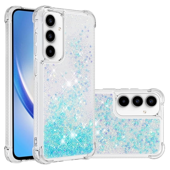 Phone Case for Samsung Galaxy A55 5G Cover Sparkle Glitter Floating Liquid Quicksand Shockproof Soft Silicone TPU Bumper Protective Cover for Samsung Galaxy A55 5G Case