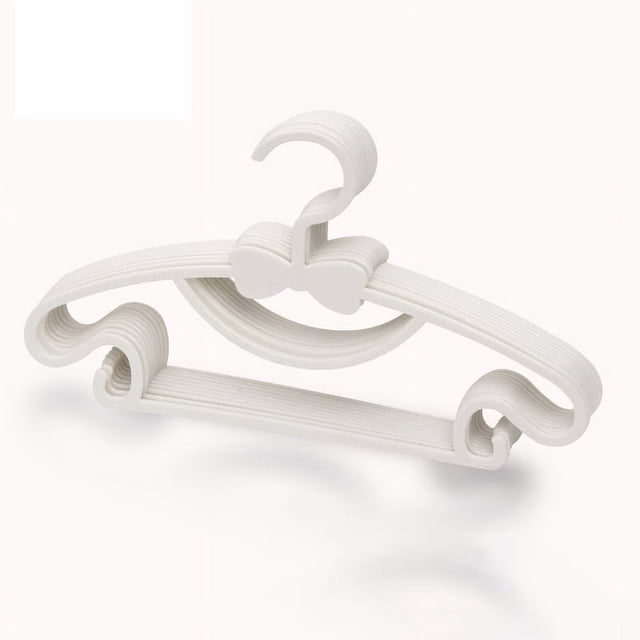 CUITING 10 Pack Colour Plastic Baby Hangers Extendable Hangers Children Coat Hangers with Stackable Hooks Non-Slip Toddler Hangers for Kids Children Clothes Dresses (White)
