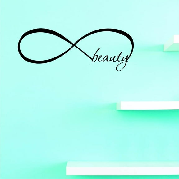 Custom Decals Infinity Beauty Wall Art Size: 12 X 30 Inches Color: Black