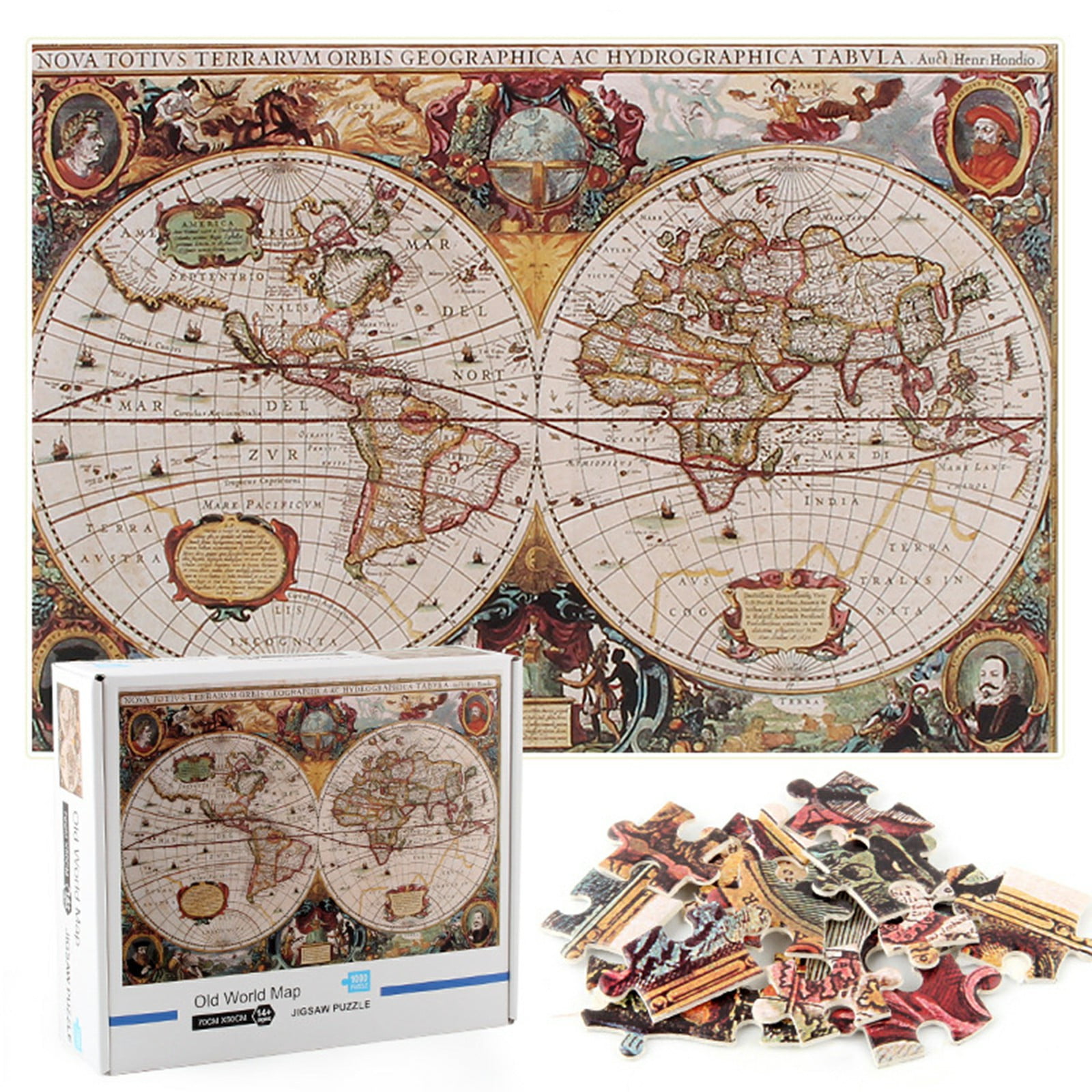 The World Map Jigsaw Puzzles 1000PCS Paper Puzzles Adult Kids Educational Toys 
