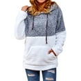 thumbnail image 3 of STARVNC Women Colorblock Pocket Hooded Long Sleeve Sweatshirt, 3 of 6