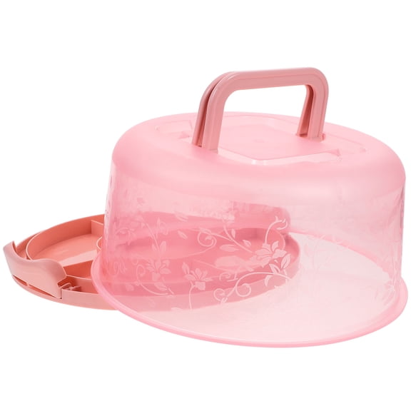 FRCOLOR 1PC Handheld Baking Packing Box Heightened Birthday Cake Box (Pink)