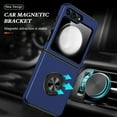 thumbnail image 2 of Nalacover Case for Samsung Galaxy Z Flip5 Magnetic Ring Holder Kickstand Cover, Heavy Duty Rugged PC + TPU Shockproof Lens Protection Phone Case for Samsung Galaxy Z Flip5, Blue, 2 of 7