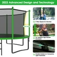 thumbnail image 3 of YORIN Trampoline, 1200LBS 12FT 14FT 15FT 16FT 8FT 10FT Trampoline for 4-5 Adults/ Kids, with Enclosure Net, Swing, Basketball Hoop, Ladder, Outdoor Anti-Rust Heavy Duty Round Recreational Trampoline, 3 of 7