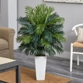 thumbnail image 2 of Nearly Natural Green 45" Plastic Areca Palm Artificial Plant in White Tower Planter, 2 of 3