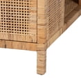 thumbnail image 3 of bali & pari Kalimantan Light Honey Rattan and Mahogany Wood Square Coffee Table, 3 of 6