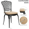 thumbnail image 6 of Bistro Set 3 Piece Rustproof Cast Aluminum Patio Furniture Set with 2 White Chairs and 1 Table for Outdoor Garden Balcony, 6 of 7