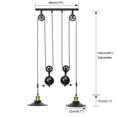 thumbnail image 3 of Two-Light Pulley Pendant Light, Kitchen Island Light Adjustable Industrial Rustic Chandelier Farmhouse Vintage Ceiling Lights Fixture for Kitchen Island Dining Room Foyer, 3 of 6