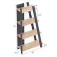 thumbnail image 3 of Giantex 4 Tier Floor Standing Bookcase, Ladder Bookshelf for Small Space, Narrow Display Rack, Gray, 3 of 7