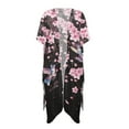 thumbnail image 4 of DISNIMO Hummingbird Peach Blossom Print Womens Beach Cover Ups Kimono Summer Beach Cover Up Loose Casual Cardigan for Swimwear Lightweight Long Bikini Coverups, 4 of 6