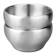 thumbnail image 4 of Ice Cream Bowl Insulated Bowl 15oz Double Wall Soup Bowl SUS304 Stainless Steel Cereal Bowl, Set of 2 Stainless steel Silver, 4 of 7