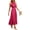 Rose Red, variant on PRETTYGARDEN Women's Midi Summer Dresses Casual V Neck Swiss Dot Ruffle Sleeveless A Line Beach Sun Dress