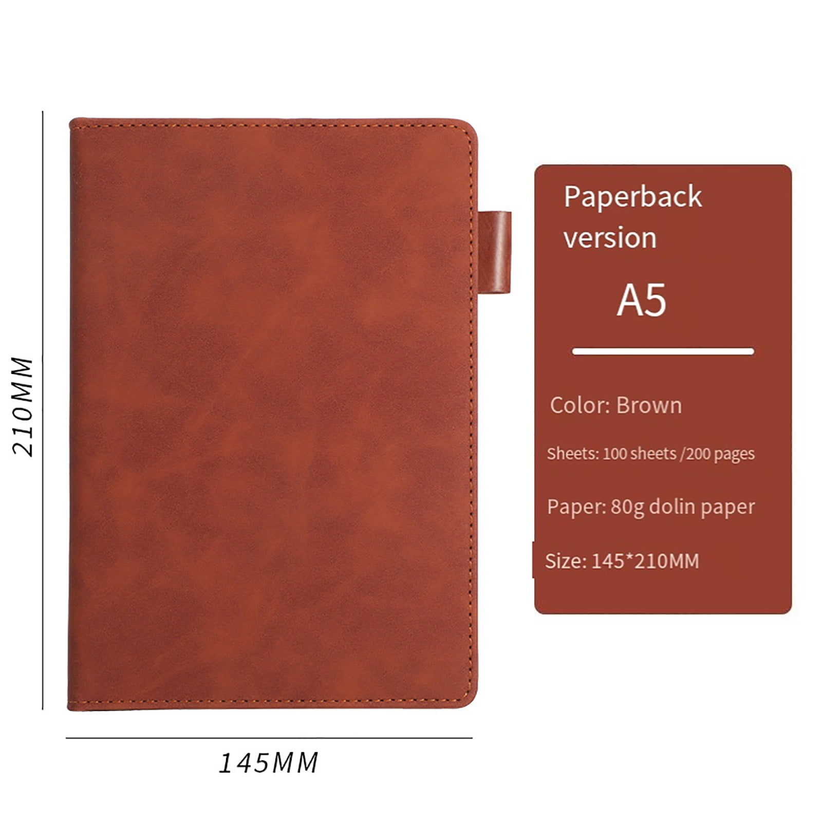 Carnet Ancien Cuir Vierge - Papier épais - Journal, Croquis - Vintage - Neuf