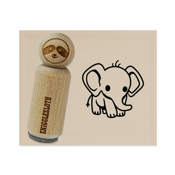 Cute Baby Elephant Rubber Stamp for Scrapbooking Crafting Stamping - Mini 1/2 Inch